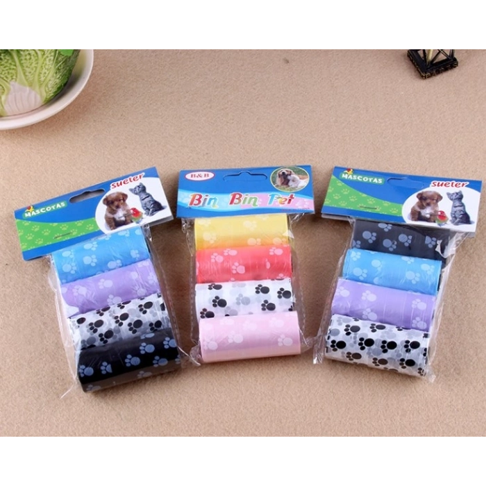 #Petshop Dayanıklı Hijyenik Evcil Hayvan Atık Toplama Rulosu 60 Adet Köpek Kaka Poşeti 4lü Set