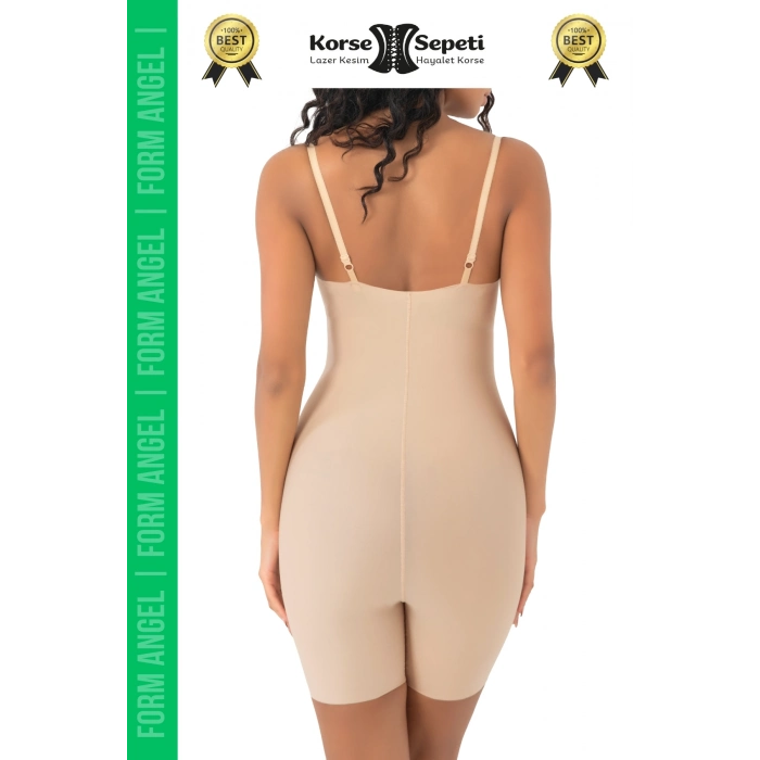 #Korse 2 Beden Küçülten Sıkılaştırıcı Kaymaz Kadın Lazer Kesim Tam Boy Askılı Korse - 2 Adet