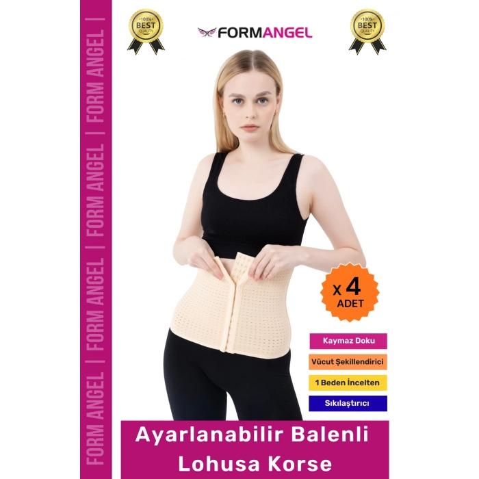 #Korse Doğum Sonrası Ayarlanabilir Balenli Ayarlanabilir Lohusa Hamile Toparlayıcı Bel Korse- 4 Adet