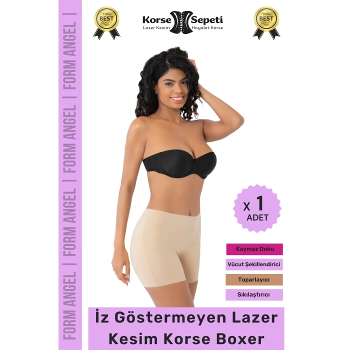 #Korse İz Göstermeyen Kaymaz Basen Toparlayıcı Şekillendiren Lazer Kesim Korse Boxer - 1 Adet