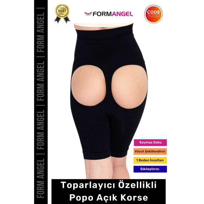 #Korse İz Göstermeyen Kaymaz Dikişsiz Vücut Şekillendiren Kalça Toparlayıcı Popo Açık Korse - 5 Adet