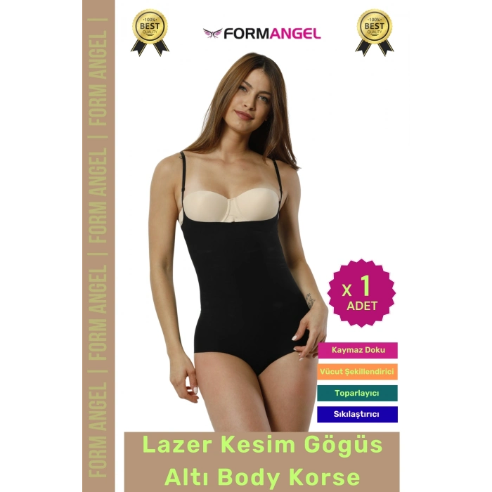 #Korse İz Göstermeyen Lazer Kesim Toparlayıcı Şekillendirici Kaymaz Göğüs Altı Body Korse - 1 Adet