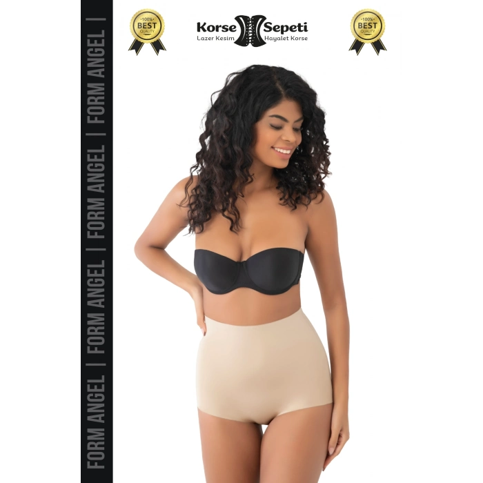 #Korse İz Yapmayan 2 Beden Küçülten Kaymaz Toparlayıcı Lazer Kesim Slip Korse - 4 Adet