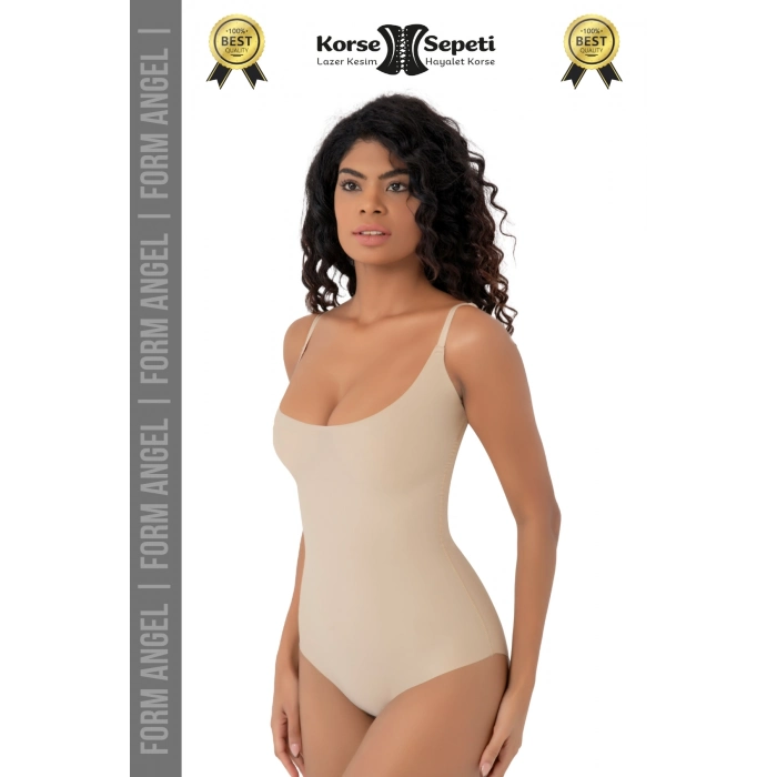 #Korse Kayma Önleyen 2 Beden Küçülten İz Yapmayan Lazer Kesim Göğüs Destekli Body Korse - 3 Adet