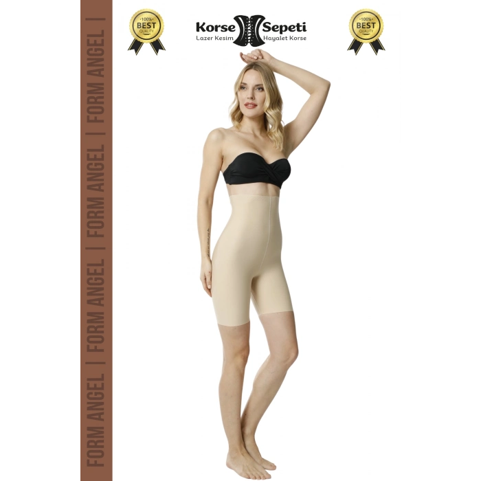 #Korse Kaymayı Önleyen 2 Beden Küçülten Toparlayıcı Lazer Kesim Yüksek Bel Paçalı Korse - 2 Adet
