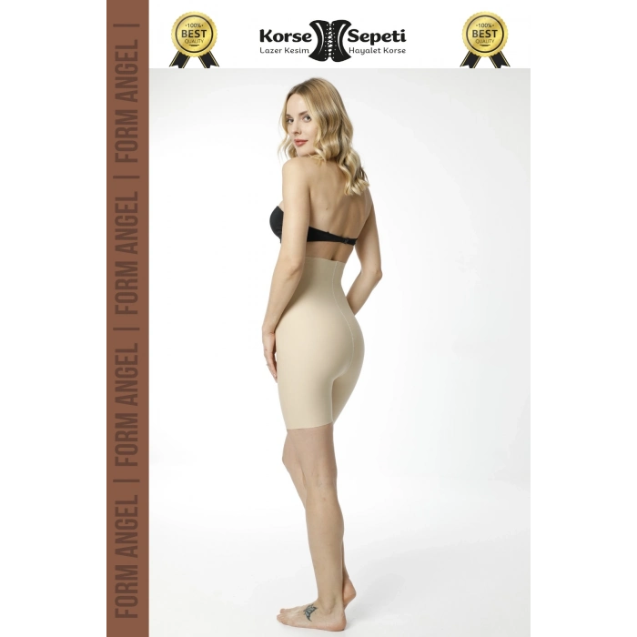 #Korse Kaymayı Önleyen 2 Beden Küçülten Toparlayıcı Lazer Kesim Yüksek Bel Paçalı Korse - 5 Adet