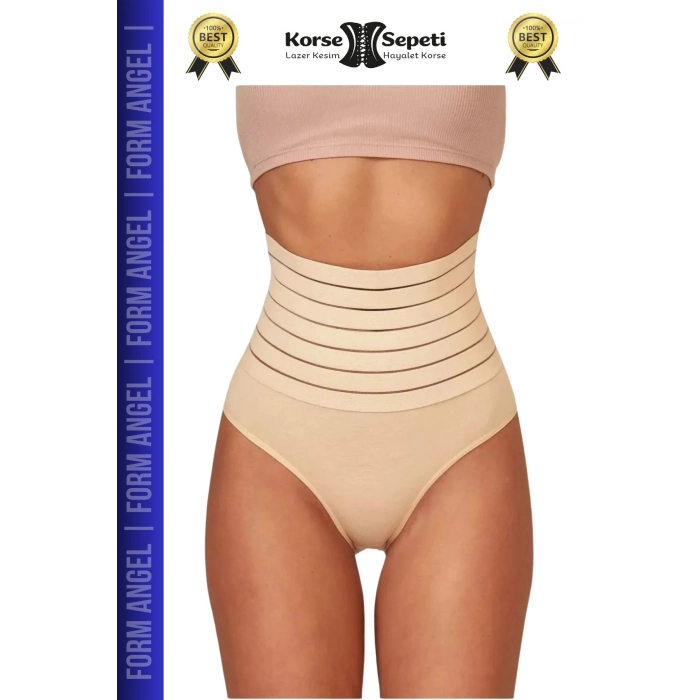 #Korse Vücut Şekillendirici Karın Bel Toparlayıcı Lazer Kesim Yüksek Bel Slip Korse - 4 Adet