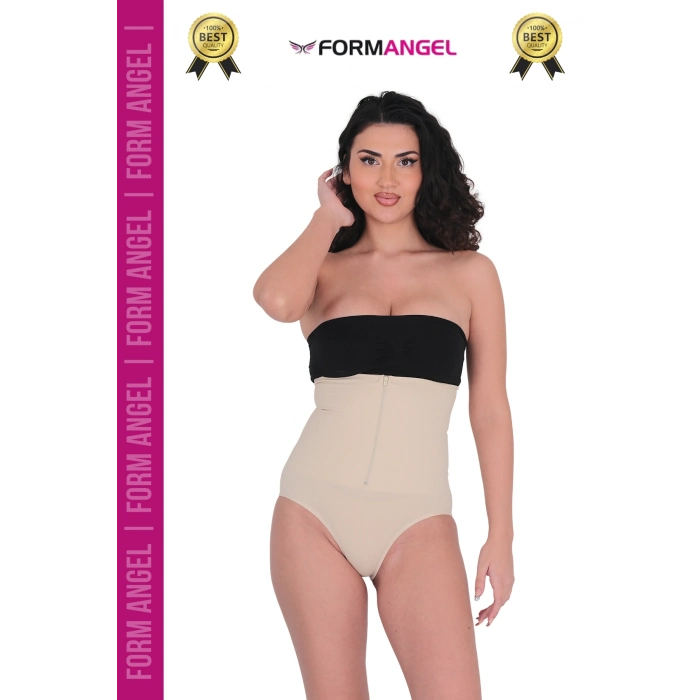 #Korse Yüksek Bel Vücut Karın Mide Şekillendirici Külot Fermuarlı Toparlayıcı Slip Korse - 3 Adet