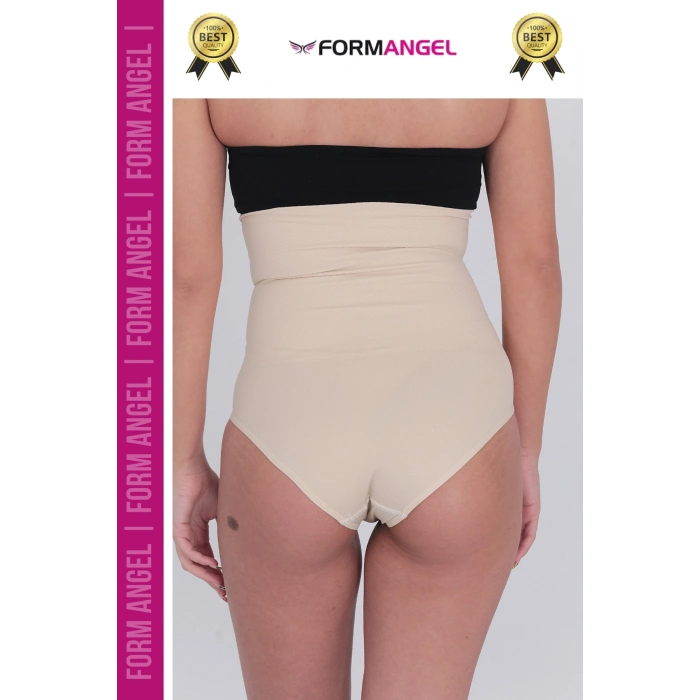 #Korse Yüksek Bel Vücut Karın Mide Şekillendirici Külot Fermuarlı Toparlayıcı Slip Korse - 4 Adet