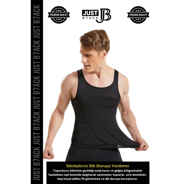 #KorseAtlet Göbek Sıkılaştırıcı Dik Duruş Vücut Bel Göğüs Toparlayıcı Kolsuz 2li Erkek Korse Atlet
