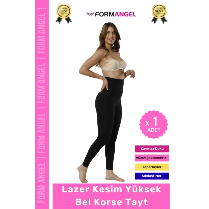 #KorseTayt 2 Beden Küçülten İz Diz Yapmayan İç Göstermeyen Lazer Kesim Yüksek Bel Korse Tayt
