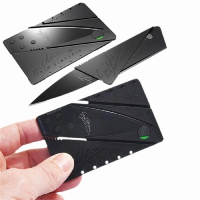 Özel Üretim Cüzdan Tipi Katlanır Paslanmaz Çelik Kamp Av Pratik Kredi Kartı Seklinde Bıçak Cardsharp