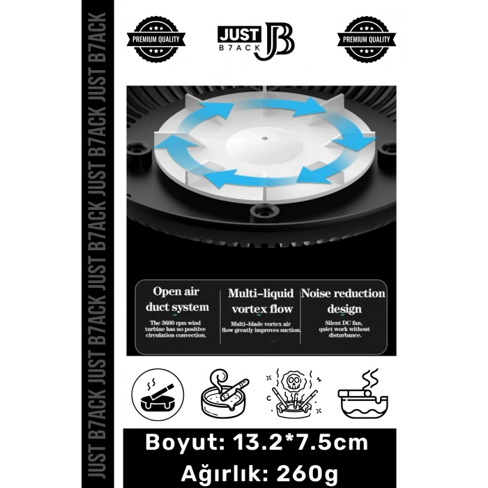 #Küllük Dumanı İçine Çeken Yıkanabilir Pilli Kötü Koku Engelleyen Duman Filtre Ofis Ev Kül Tablası