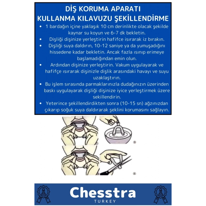 Kutulu Diş Çene Sıkma Gıcırdatma Gece Plağı Koruyucu Önleyici Dişlik Uyku Silikon Aparatı 4 Adet