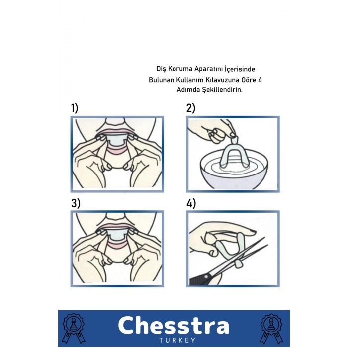 Kutulu Diş Çene Sıkma Gıcırdatma Gece Plağı Koruyucu Önleyici Dişlik Uyku Silikon Aparatı 5 Adet
