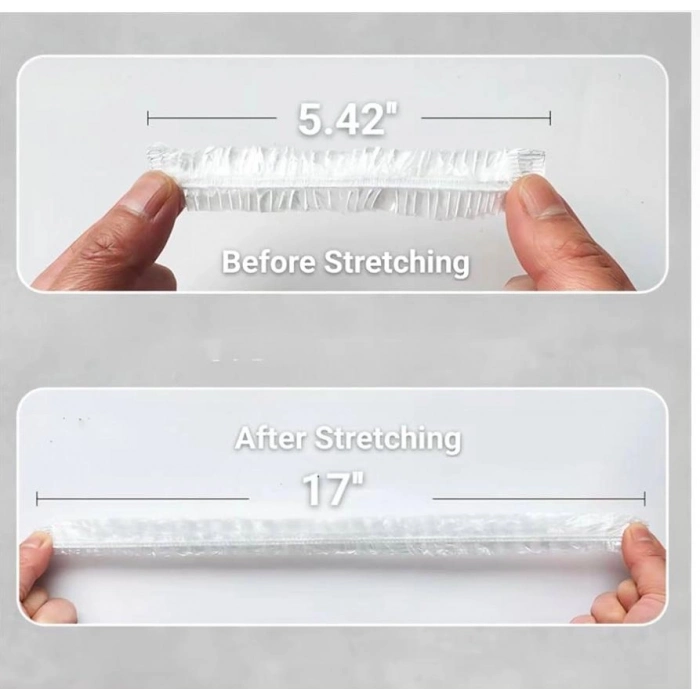 #Bone Gıda Koruyucu Esnek Streç Mutfak Şeffaf Saklama Lastikli Tencere Tabak Bonesi 100 Adet 20cm