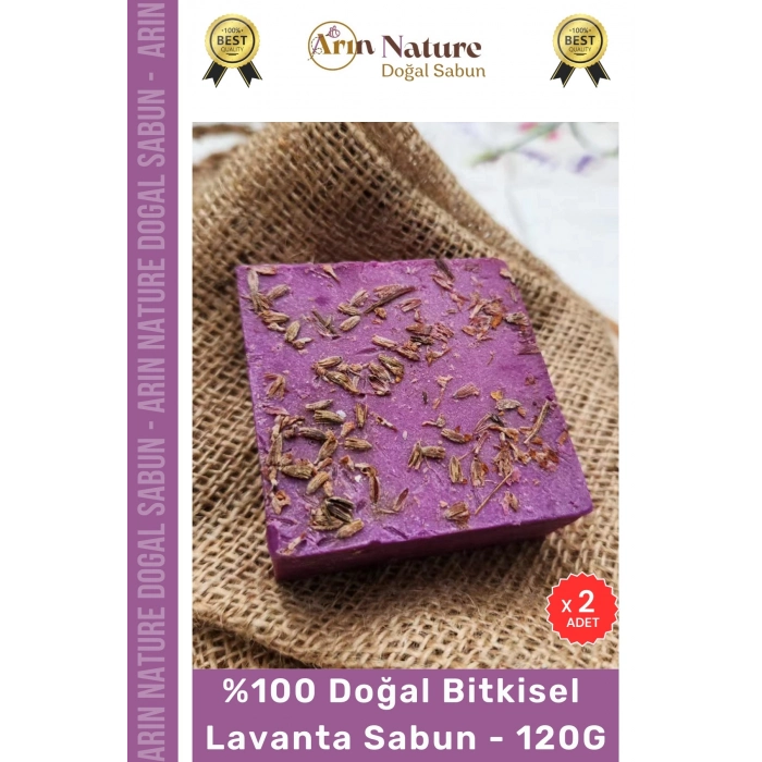 #lavanta %100 Doğal Güzel Kokulu El Yüz Saç Vücut Orijinal Bitkisel Lavanta Sabunu 120g - 2 Adet
