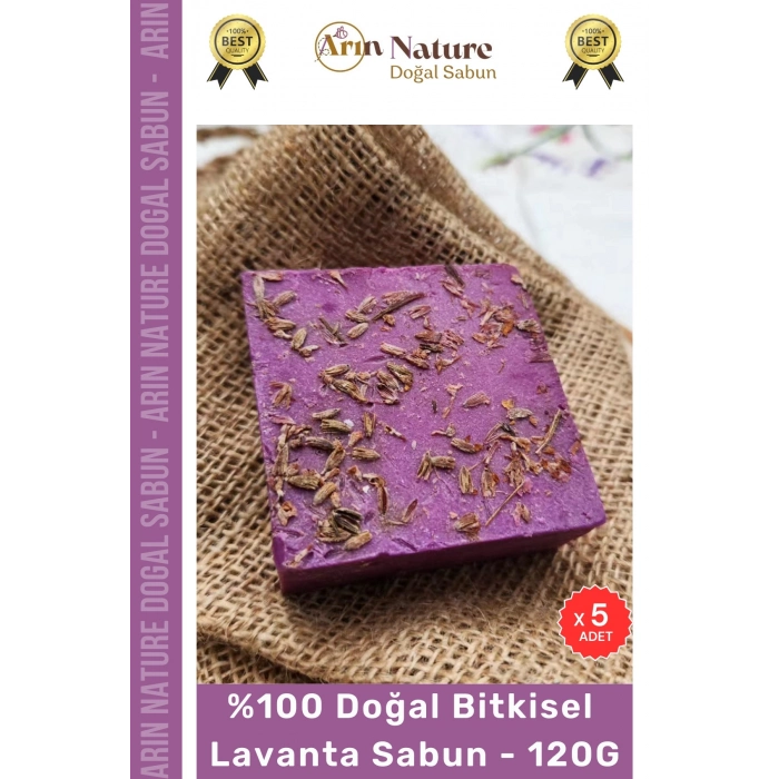 #lavanta %100 Doğal Güzel Kokulu El Yüz Saç Vücut Orijinal Bitkisel Lavanta Sabunu 120g - 5 Adet