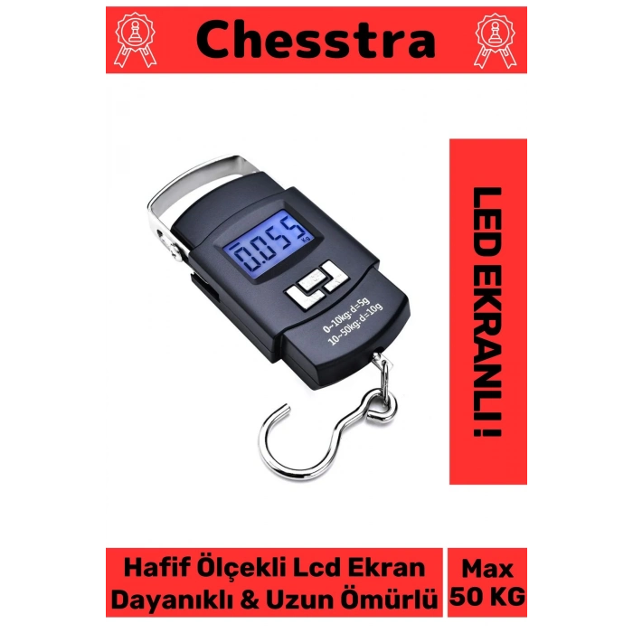 Lcd Ekran Seyahat Bavul Ağırlık El Terazi Dijital Çok Amaçlı Taşınabilir Askılı Pilli Bagaj Tartısı