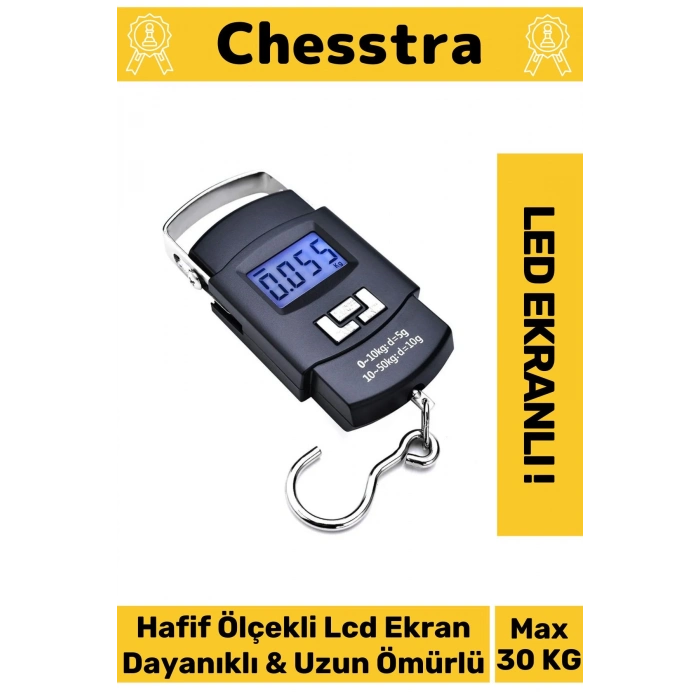 Lcd Ekran Seyahat Bavul Ağırlık El Terazi Dijital Çok Amaçlı Taşınabilir Askılı Pilli Bagaj Tartısı