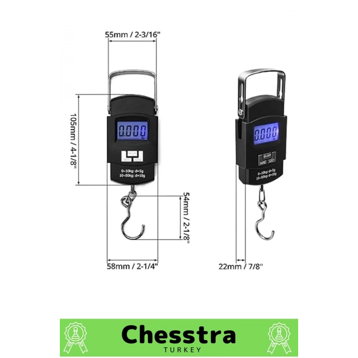 Lcd Ekran Seyahat Bavul Ağırlık El Terazi Dijital Çok Amaçlı Taşınabilir Askılı Pilli Bagaj Tartısı