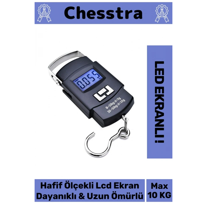Lcd Ekran Seyahat Bavul Ağırlık El Terazi Dijital Çok Amaçlı Taşınabilir Askılı Pilli Bagaj Tartısı