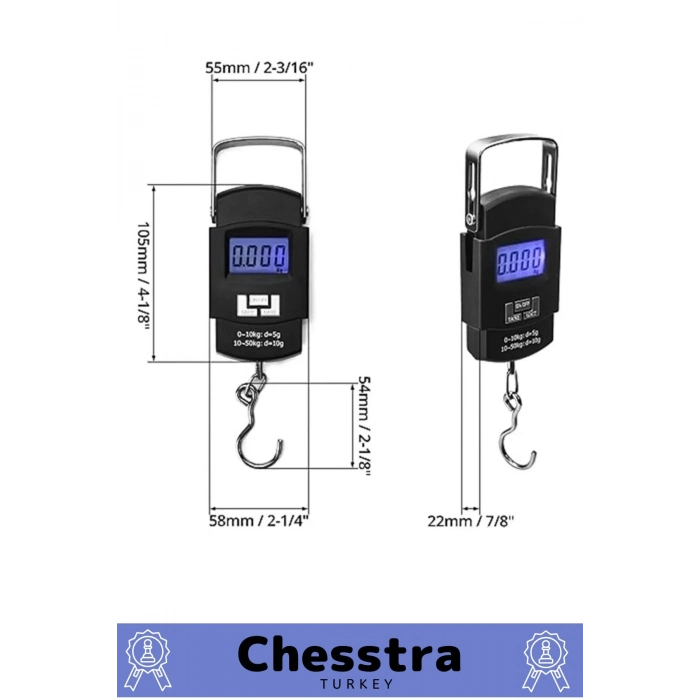 Lcd Ekran Seyahat Bavul Ağırlık El Terazi Dijital Çok Amaçlı Taşınabilir Askılı Pilli Bagaj Tartısı