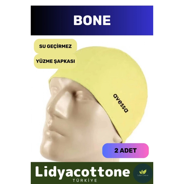 Likralı Silikon Havuz Ve Deniz Yüzücü Deniz Havuz Bonesi Su Geçirmez Yüzme Şapkası 2li Set