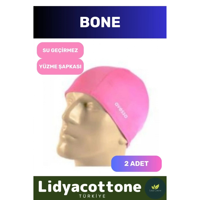 Likralı Silikon Havuz Ve Deniz Yüzücü Deniz Havuz Bonesi Su Geçirmez Yüzme Şapkası 2li Set Pembe