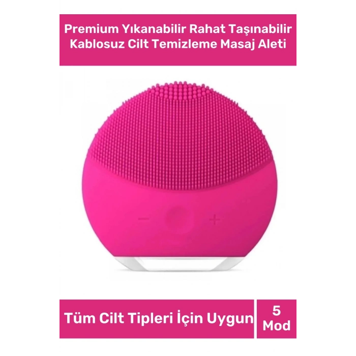 Lüks 5 Farklı Mod Tüm Cilt Tiplerine Uygun Yıkanabilir Şarjlı Kablosuz Cilt Temizleme Masaj Aleti