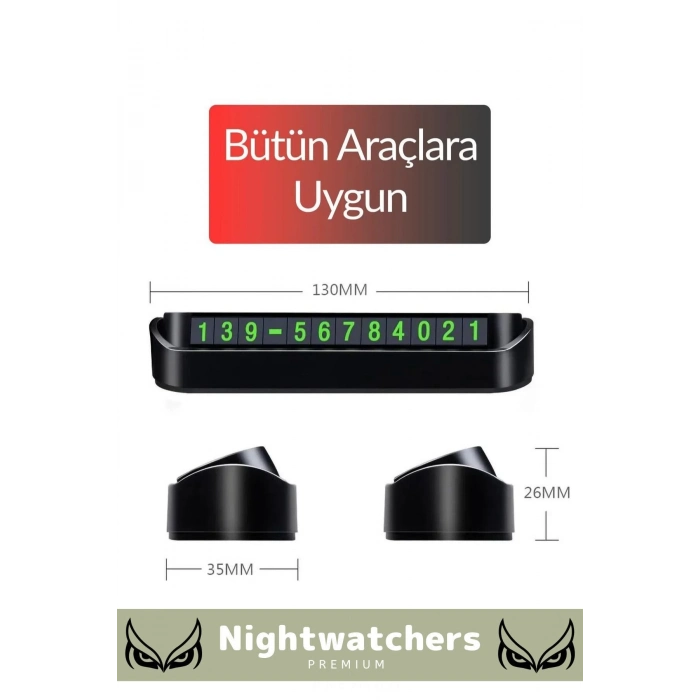 Lüks Araç Içi Telefon Numarası Oto Cam Kartı Torpido Üstü Fosforlu Neon Aç-Kapa Numaratör 2 Adet