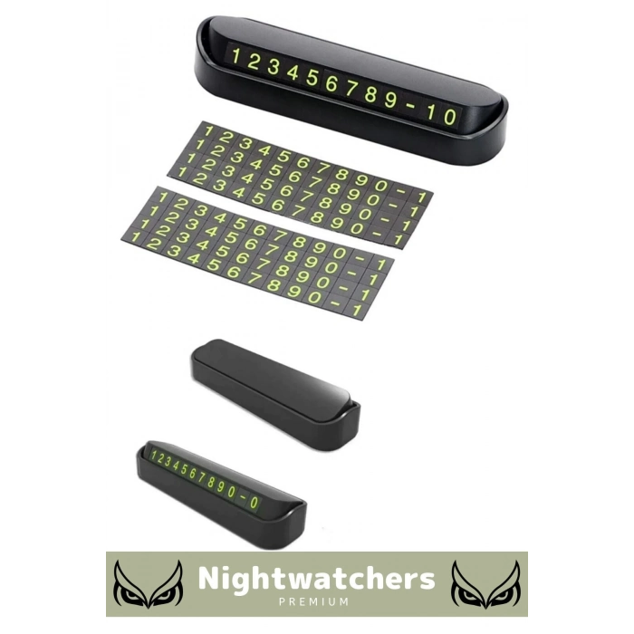 Lüks Araç Içi Telefon Numarası Oto Cam Kartı Torpido Üstü Fosforlu Neon Aç-Kapa Numaratör 2 Adet