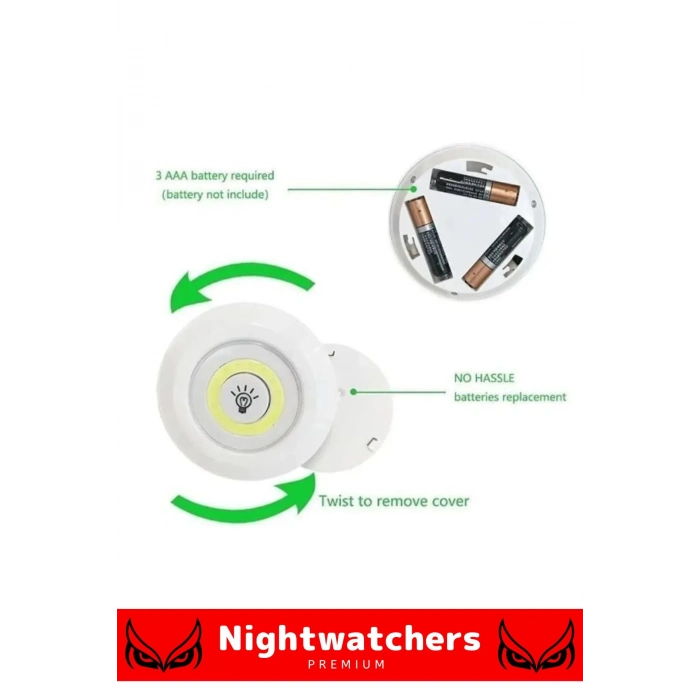 Lüks Av Kamp Ev Okul Araba Otel Pilli Uzaktan Kumandalı Yapışkanlı Dayanıklı 3lü Led Spot - 2 Adet