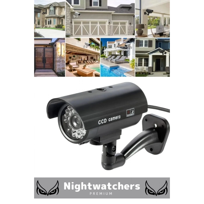 Lüks Ev Apartman Bahçe İş Yeri Gece Görüşlü Pilli Ledli Caydırıcı Oyuncak Güvenlik Kamerası 2li Set