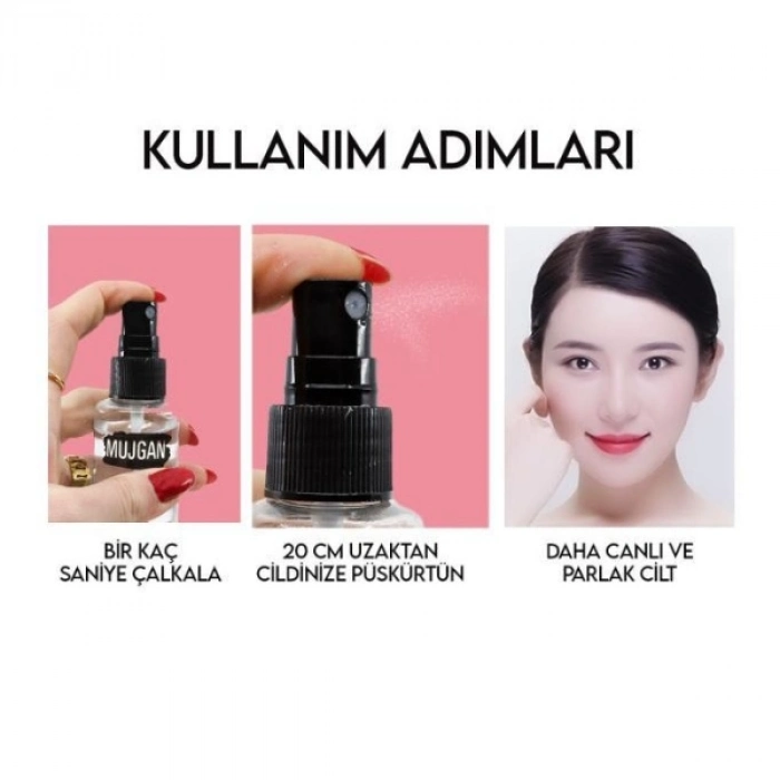#MakyajSabitleyici Gün Boyu Kalıcı Taze Görünüm Nem Dengeleyici Pürüzsüz Makyaj Sabitleyici Sprey
