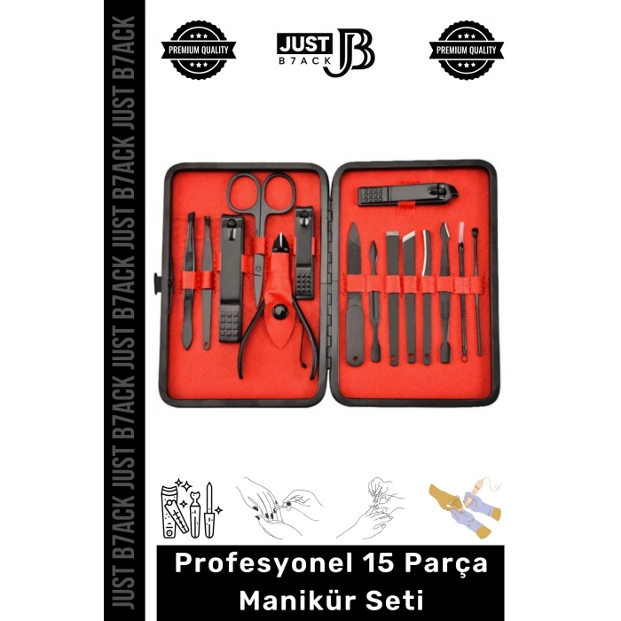 #ManikürSeti Paslanmaz Çelik El Yüz Ayak Bakımı Dayanıklı Keskin Profesyonel Manikür Seti 15 Parça
