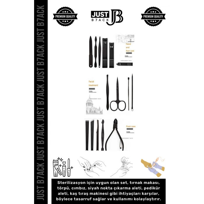 #ManikürSeti Paslanmaz Çelik El Yüz Ayak Bakımı Dayanıklı Keskin Profesyonel Manikür Seti 15 Parça