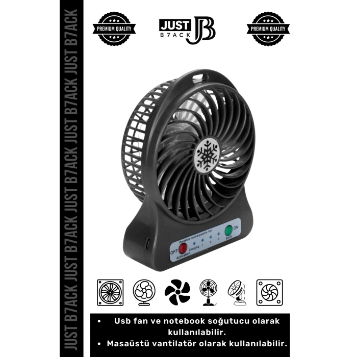 #MasaFanı 3 Mod Şarjlı Aydınlatmalı Sessiz Mini Pervaneli Soğutucu Küçük Masaüstü Vantilatör Fan