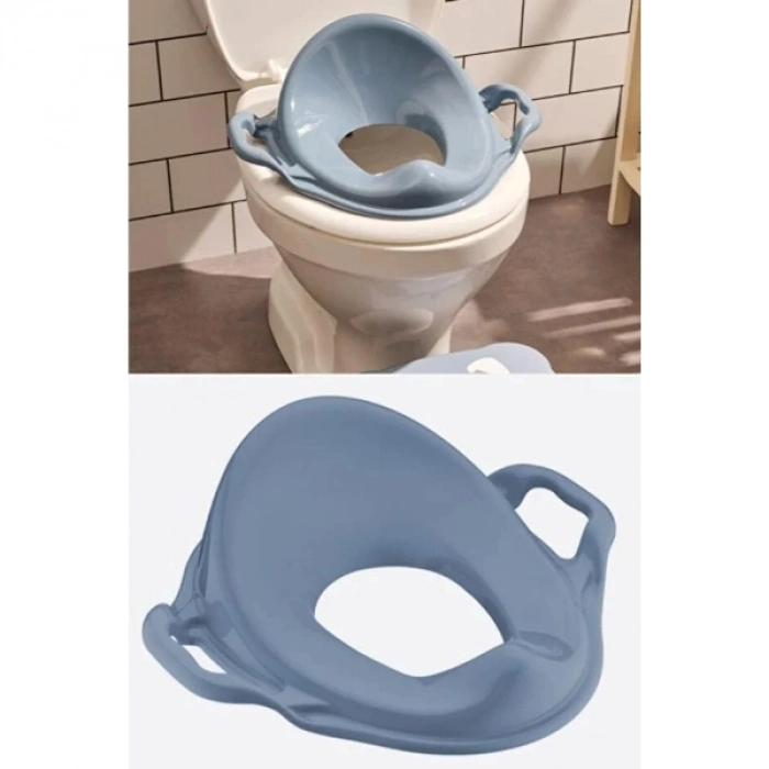 #Klozet Tuvalet Eğitimi Konforlu Ergonomik Kaymaz Dayanıklı Mavi Kulplu Çocuk Klozet Adaptörü