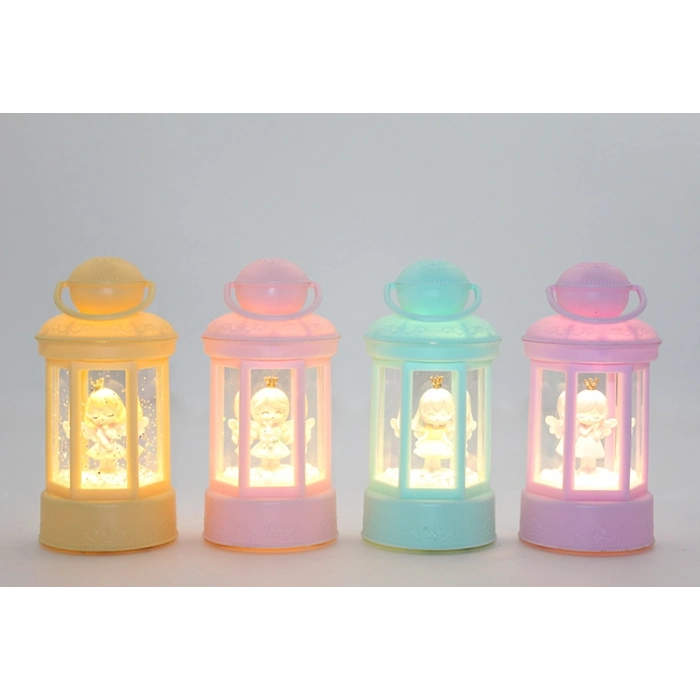 #Küre Dekoratif Masa Aksesuarı Zarif Hediye Eşsiz Huzurlu LED Işıklı Melek Figürlü Işıklı Kar Küresi