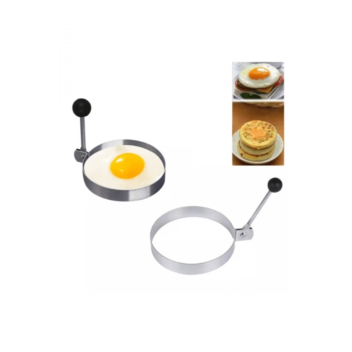 Özel Üretim Yanmaz Yapışmaz Kahvaltı Sunum Pratik Mutfak Gereci Metal Yuvarlak Omlet Krep Kalıbı