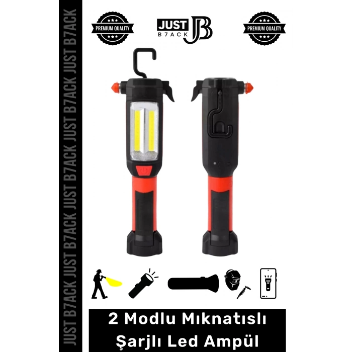 #MıknatıslıLamba 2 Modlu Kauçuk Mıknatıs Sabitlenir Asılabilir 220V Şarjlı Kamp Ev Ofis Led Ampül