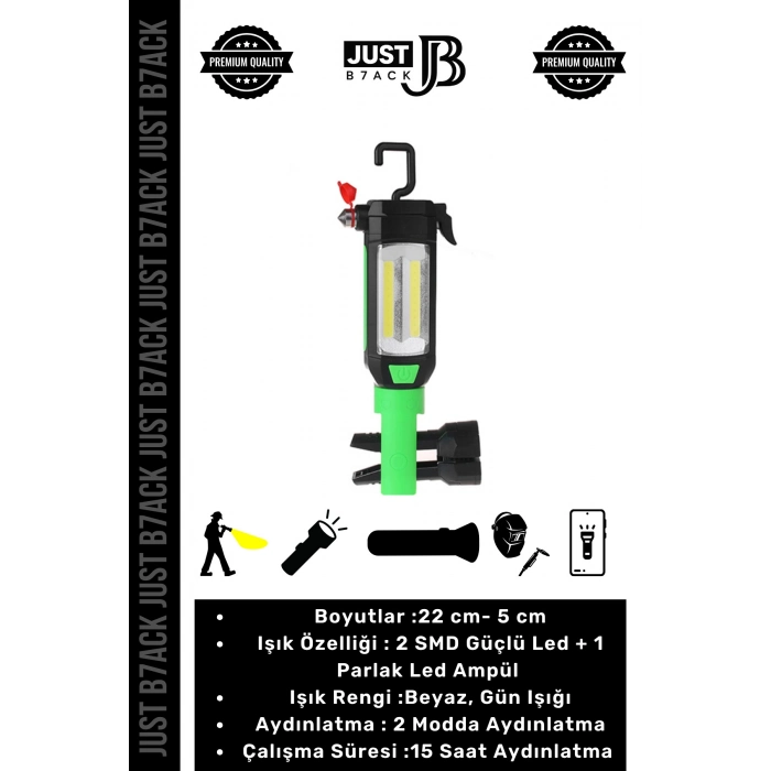 #MıknatıslıLamba 2 Modlu Kauçuk Mıknatıs Sabitlenir Asılabilir 220V Şarjlı Kamp Ev Ofis Led Ampül