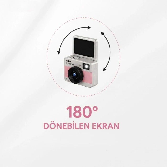 #Kamera 4K 68MP Vlog Selfie Fotoğraf Makinesi Kompakt Mini Dijital Retro Kamera Dönebilen Ekran