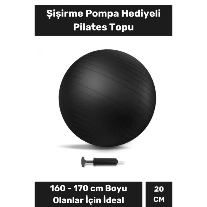 Mini Gymball 20cm Mavi Pilates Denge Egzersiz Topu Profesyonel Seri Şişirme Pompa