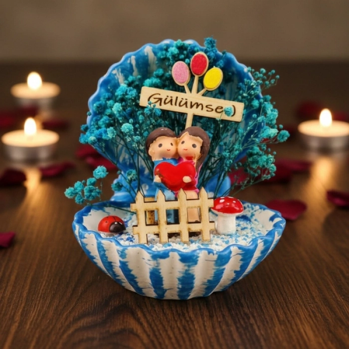 #Hediye Özel Gün Hediyesi Dekoratif Minyatür Figürlü Canlı Renk Masa Raf Sevimli Mini Midye Teraryum