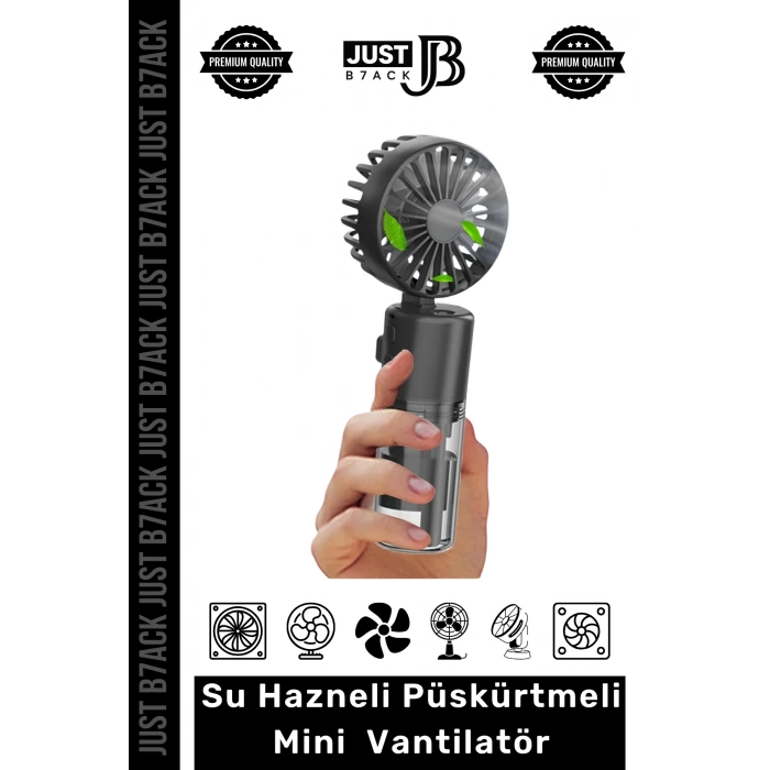 #MiniVantilatör 3 Kademe 1200 mAh Şarjlı Taşınabilir Su Hazneli Püskürtmeli Mini Klima Vantilatör