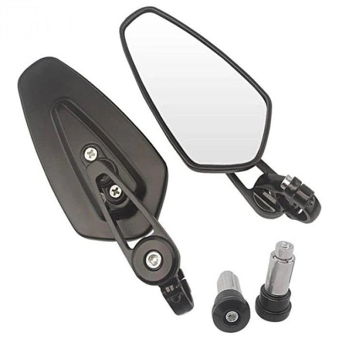 #Ayna Siyah Tak Kullan Dayanıklı Metal Titreşim Önleyici Geniş Görüş Açılı Montaj Motosiklet Aynası