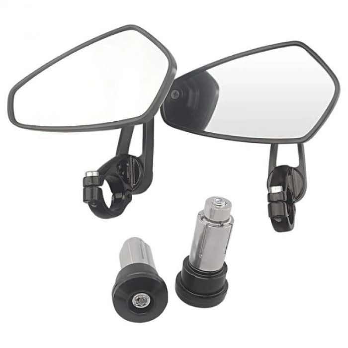 #Ayna Siyah Tak Kullan Dayanıklı Metal Titreşim Önleyici Geniş Görüş Açılı Montaj Motosiklet Aynası