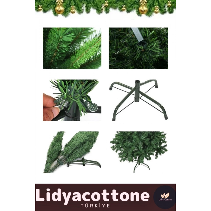 Noel Paketi Kutu Süsleme Seti Yılbaşı Çam Ağacı Renkli Işığı YeniYıl Dekorasyon Kutlama 150Cm 220Dal